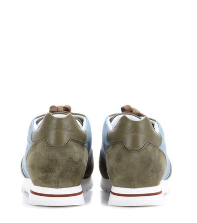 Shop Loro Piana My Wind Microfibre And Suede Sneakers In Citrus Leaf