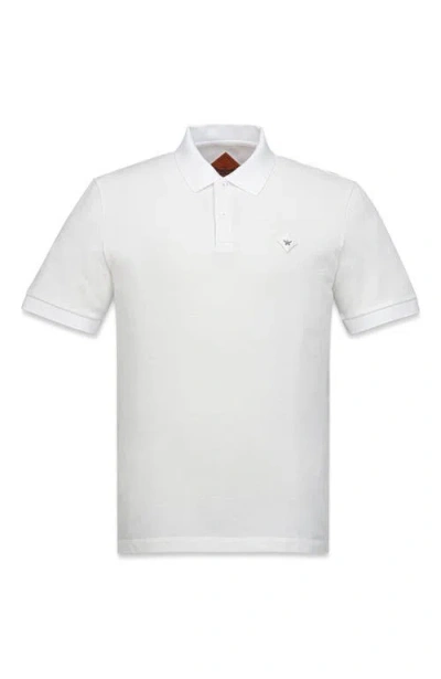 Mcm Diamond Patch Pique Polo In White