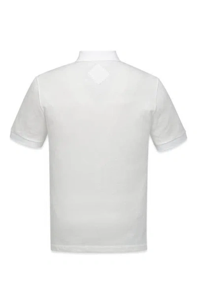 Mcm Diamond Patch Pique Polo In White