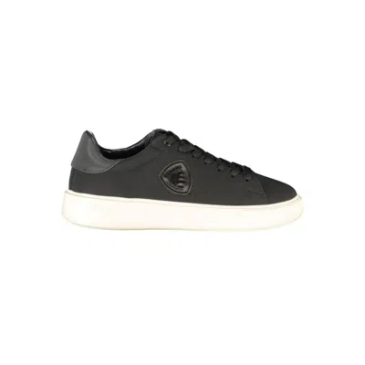 Blauer Black Leather Men Sneaker In Black