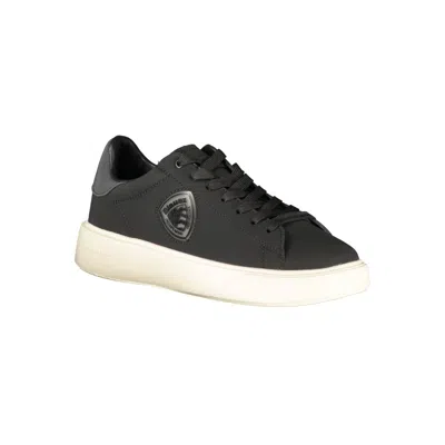 Blauer Black Leather Men Sneaker In Black