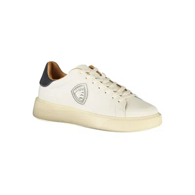 Blauer White Leather Men Sneaker In White