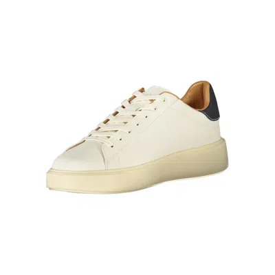 Blauer White Leather Men Sneaker In White