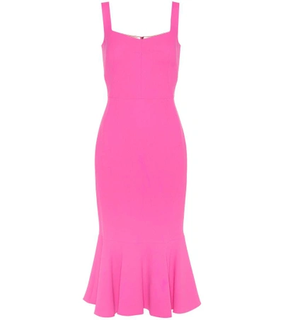 Shop Dolce & Gabbana Sleeveless Crêpe Dress In Rose Piek
