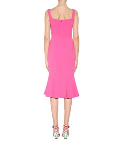 Shop Dolce & Gabbana Sleeveless Crêpe Dress In Rose Piek