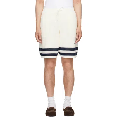 Kenzo Mesh Cotton Shorts Contrast Stripe Hem