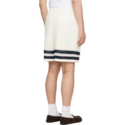 Kenzo Mesh Cotton Shorts Contrast Stripe Hem