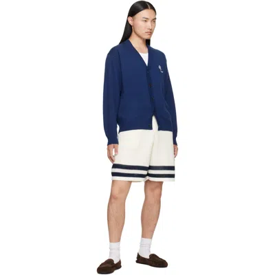 Kenzo Mesh Cotton Shorts Contrast Stripe Hem
