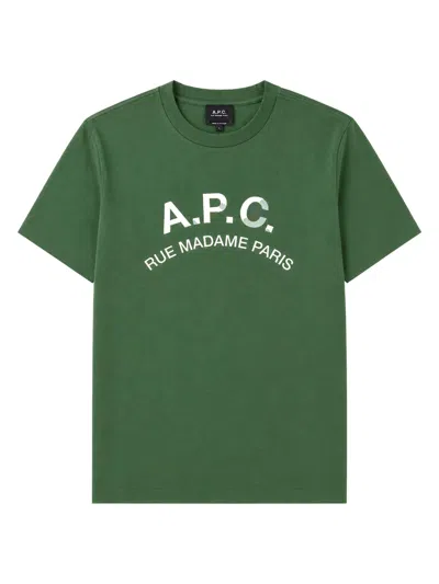 A.p.c. A. P.c. T-shirt Con Logo In Green