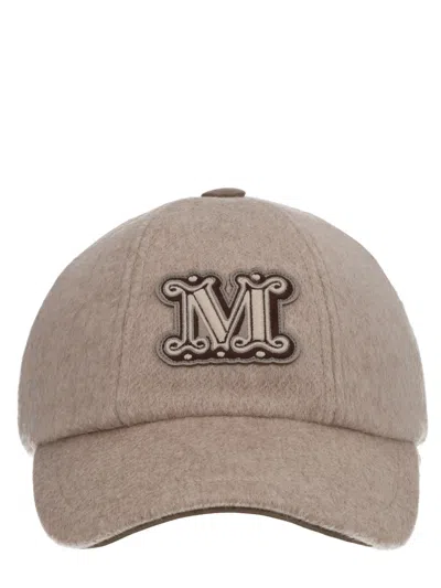 Max Mara Casquette De Baseball En Drap De Cachemire In Brown