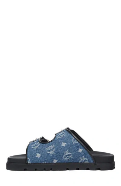 Mcm Monogram Sandals In Blue
