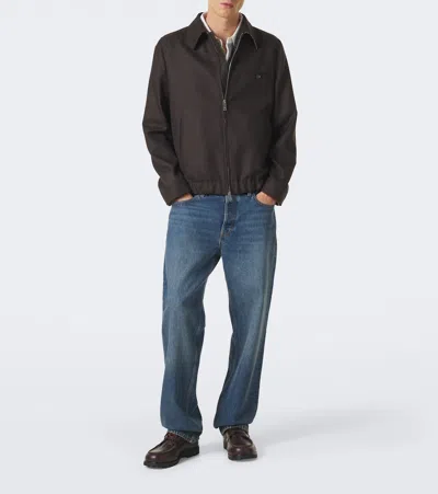 Slowear Virgin Wool Blouson Jacket In Brown
