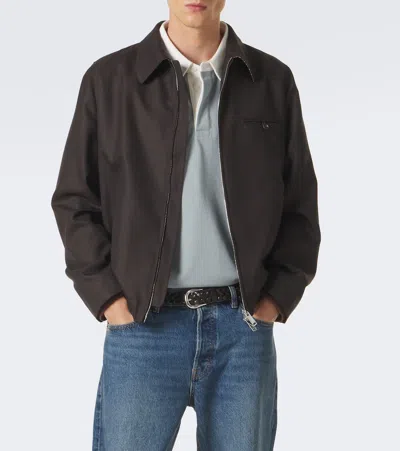 Slowear Virgin Wool Blouson Jacket In Brown