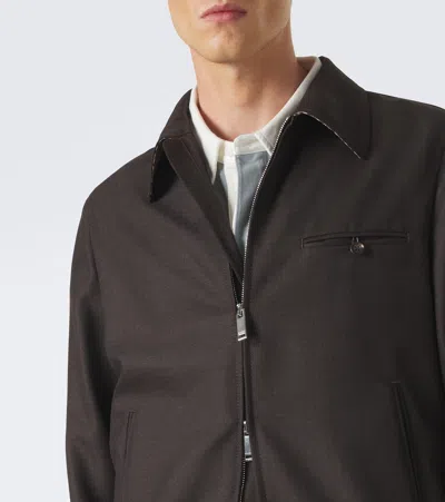Slowear Virgin Wool Blouson Jacket In Brown