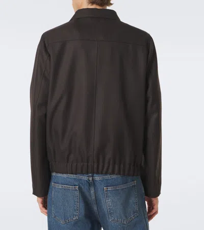 Slowear Virgin Wool Blouson Jacket In Brown
