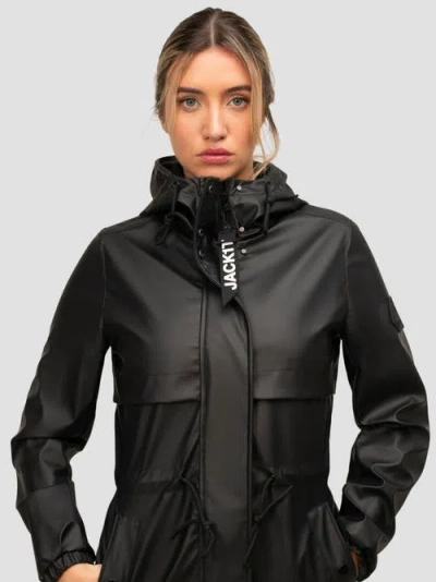 Jack1t Aurora Cape Raincoat In Black