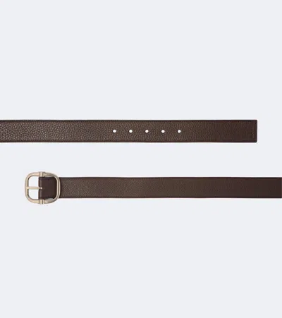 Loewe Loop Reversible Leather Belt In Brown