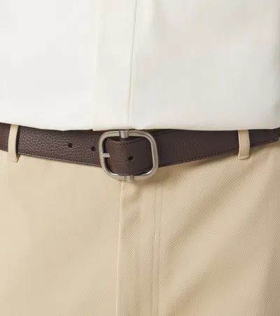 Loewe Loop Reversible Leather Belt In Brown