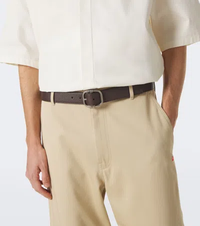 Loewe Loop Reversible Leather Belt In Brown