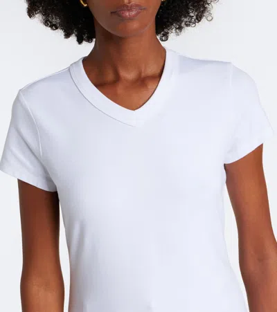 Veronica Beard Devin Cotton-blend Jersey T-shirt In White
