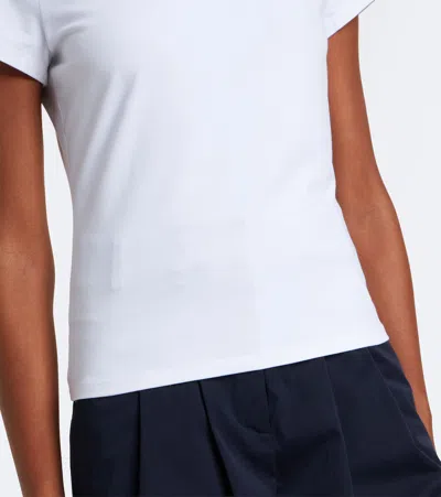 Veronica Beard Devin Cotton-blend Jersey T-shirt In White