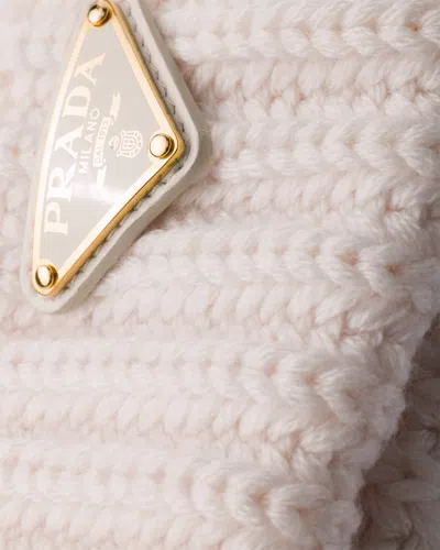 Prada Wool Beanie In Neutral