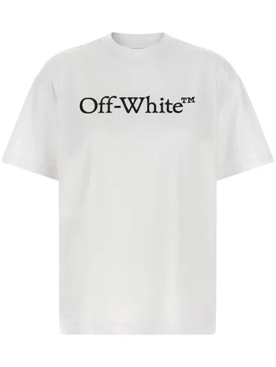 Off-white Relaxed Fit Cotton Tee With Oversized Logo In Animal Print