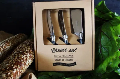 Laguiole 3 Piece Mini Cheese Utensil Set In Black