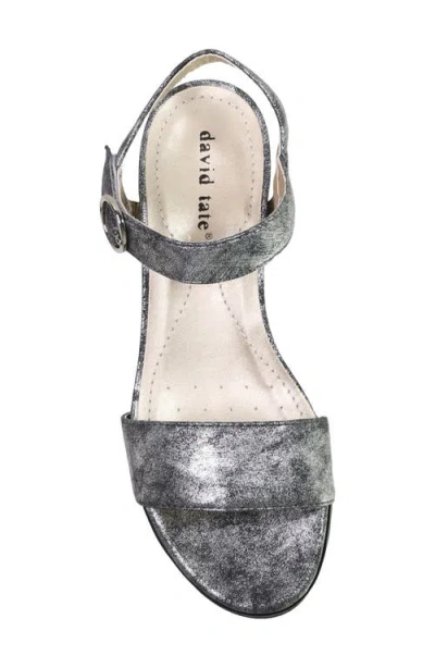 David Tate Knockout Ankle Strap Wedge Sandal In Gray