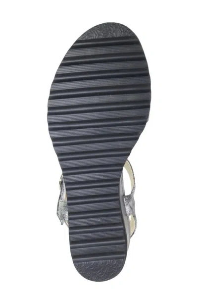 David Tate Knockout Ankle Strap Wedge Sandal In Gray