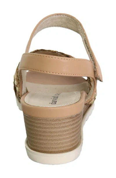 David Tate Kind Ankle Strap Platform Wedge Sandal In Brown