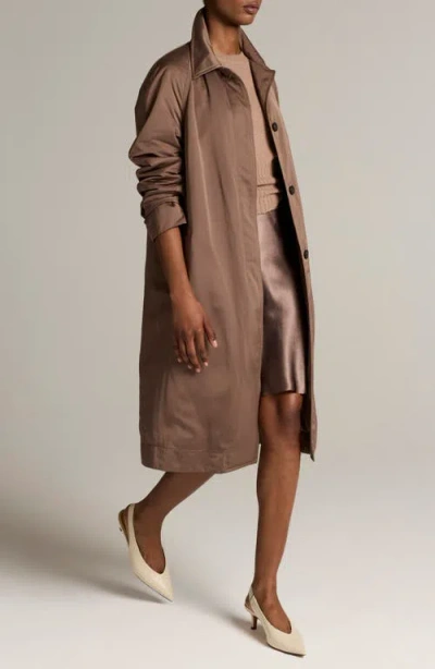 Vince Technical Car Coat In Brown