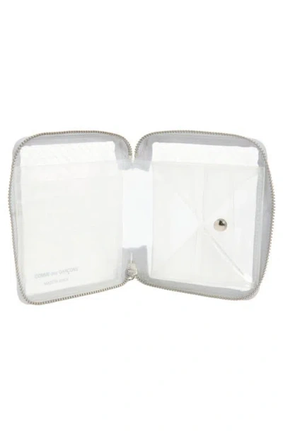 Comme Des Garçons Clear Snakeskin Embossed Rectangular Zip Around Wallet In Transparent