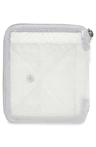 Comme Des Garçons Clear Snakeskin Embossed Rectangular Zip Around Wallet In Transparent