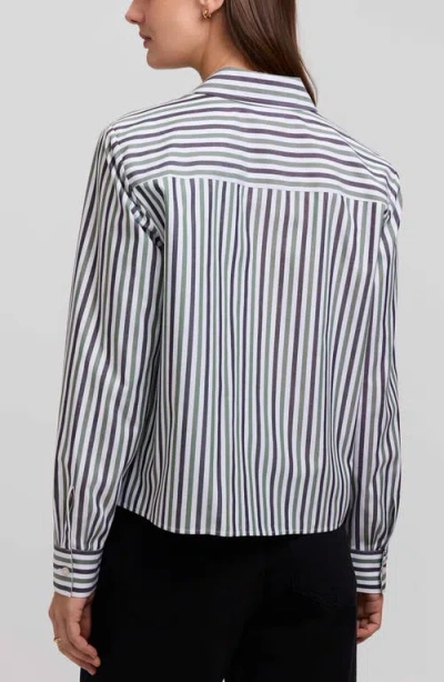 Foxcroft Jodie Stripe Cotton Button-up Shirt In Multi