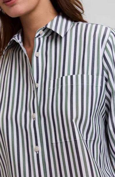 Foxcroft Jodie Stripe Cotton Button-up Shirt In Multi