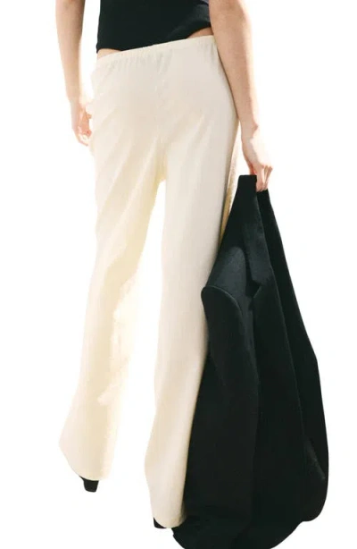 Mango Drawstring Mid Rise Straight Leg Pants In Gold