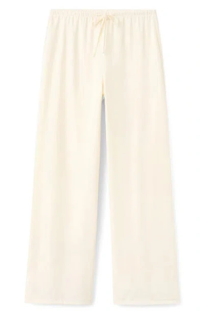 Mango Drawstring Mid Rise Straight Leg Pants In Gold