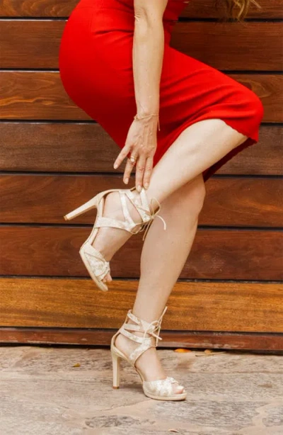 Elizee Elizée Ametista Sandal Leather Platform Heels In Multi