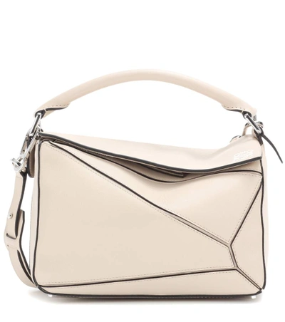 Shop Loewe Puzzle Small Leather Shoulder Bag In Ash