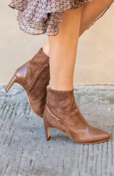 Elizee Elizée Cora Bootie Leather Ankle Boots In Brown