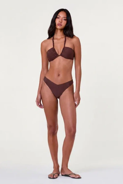 Nicholas Ondine Macrame Bikini Top In Brown