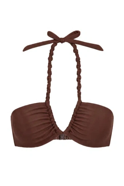 Nicholas Ondine Macrame Bikini Top In Brown
