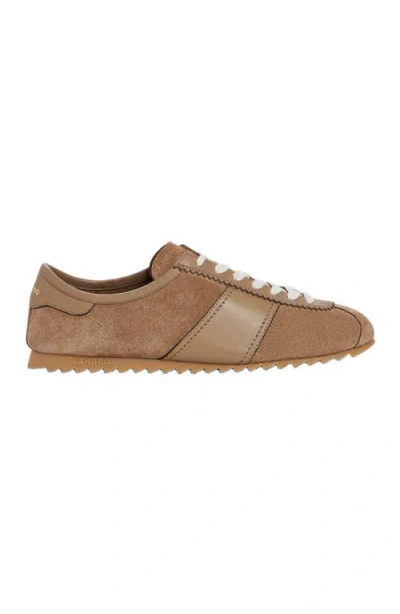 Sandro Leather And Suede Low-top Sneakers In Multi