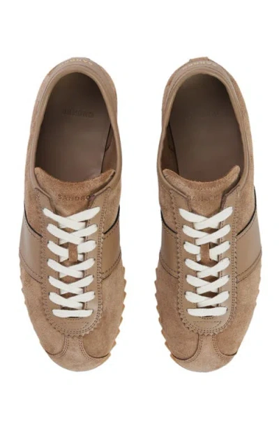 Sandro Leather And Suede Low-top Sneakers In Multi