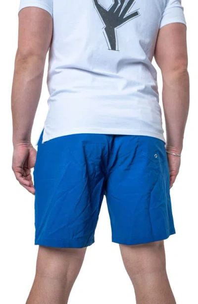 Maceoo Lion Solid Blue Swim Trunks In Blue