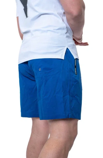 Maceoo Lion Solid Blue Swim Trunks In Blue