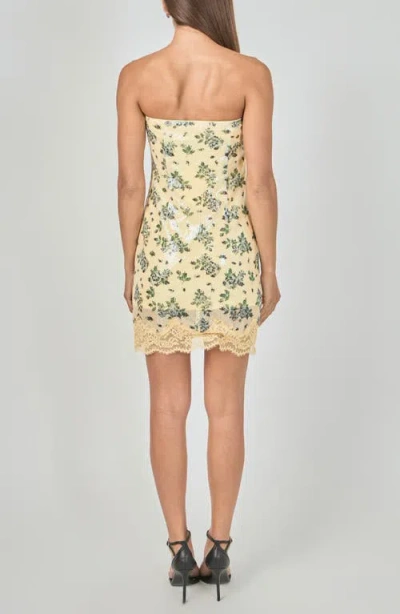 Endless Rose Floral Sequin Strapless Minidress In Multi