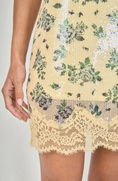 Endless Rose Floral Sequin Strapless Minidress In Multi