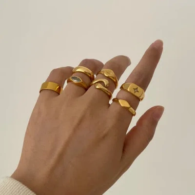 Meideya Thin Dome Ring In Gold